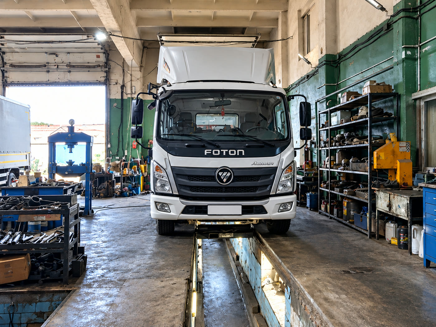 Грузовой автомобиль Foton в ремонтной зоне Авторай